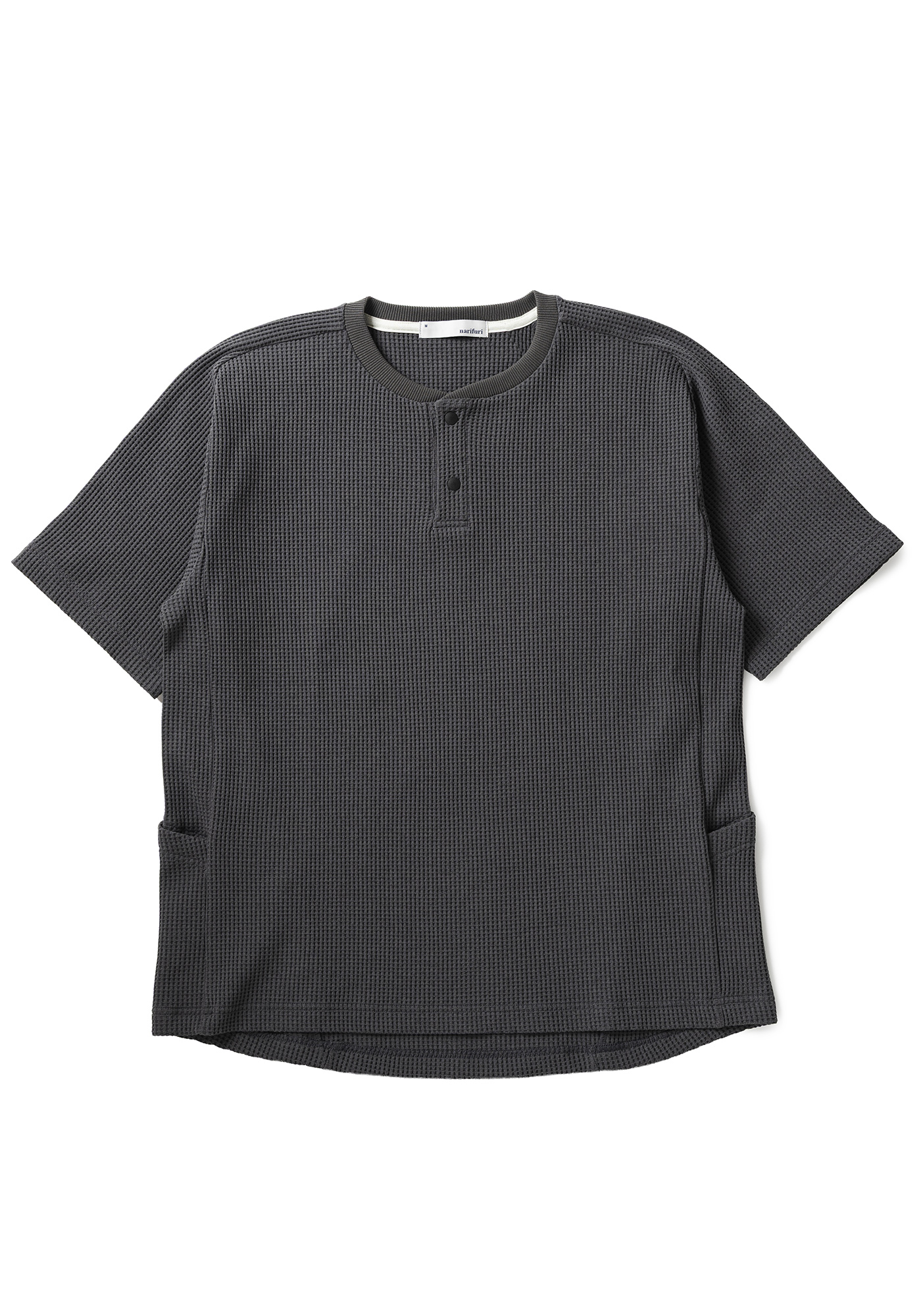 マルチワッフルヘンリーネックTシャツ