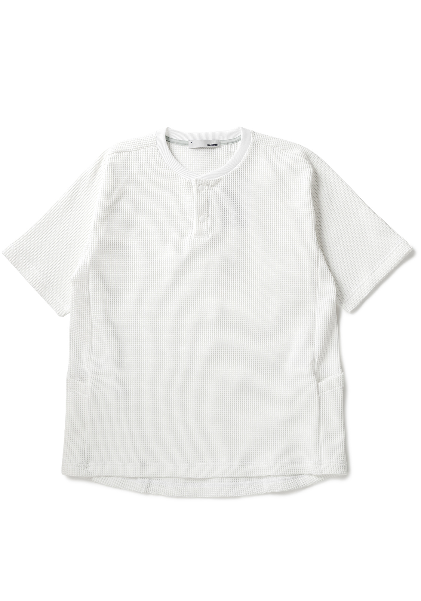 マルチワッフルヘンリーネックTシャツ